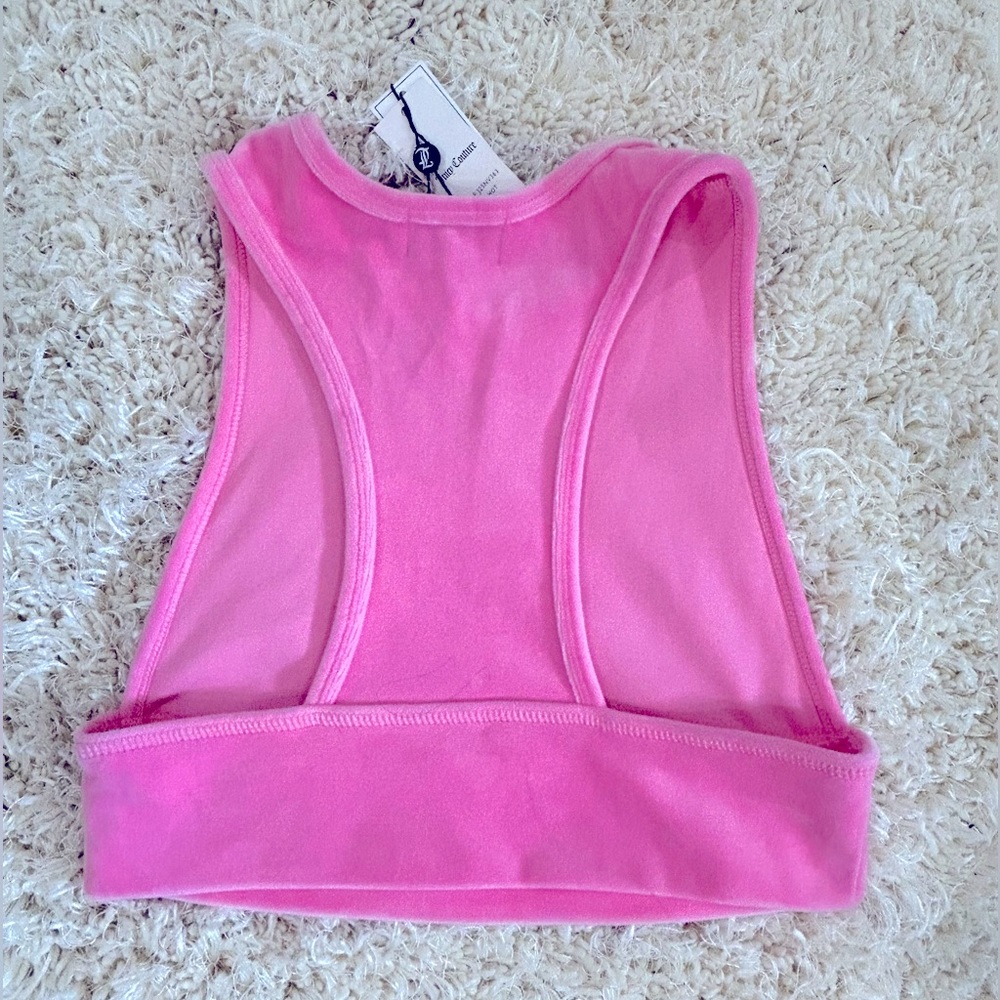 Juicy couture cropped tank top velour size medium